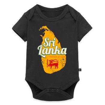 Sri Lanka Landkarte Vintage Urlaub Insel Souvenir - Baby Premium Kurzarmbody - Schwarz - Vorne