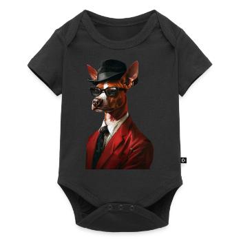 Basenji - Baby Premium Kurzarmbody - Schwarz - Vorne