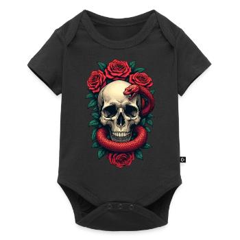 Skull Roses and Snake - Baby Premium short-sleeve bodysuit - black - Front