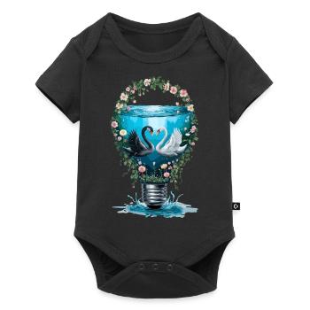 Eleganter Schwan für Schwan Fan - Baby Premium Kurzarmbody - Schwarz - Vorne