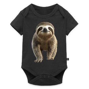 Faultier - Baby Premium Kurzarmbody - Schwarz - Vorne