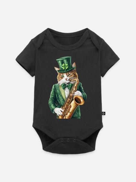 Katze - Baby Premium Kurzarmbody - Schwarz