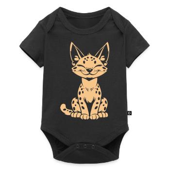 Serval - Baby Premium Kurzarmbody - Schwarz - Vorne
