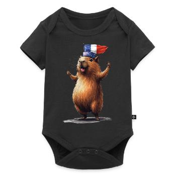 Wasserschwein - Baby Premium Kurzarmbody - Schwarz - Vorne