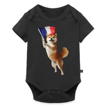 Shiba Inu - Baby Premium Kurzarmbody - Schwarz - Vorne