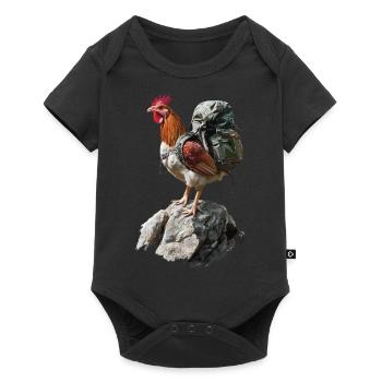 Huhn Hahn - Baby Premium Kurzarmbody - Schwarz - Vorne