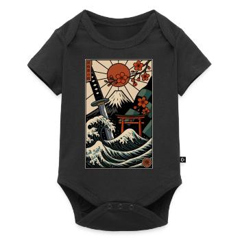 Japanese print - Baby Premium short-sleeve bodysuit - black - Front