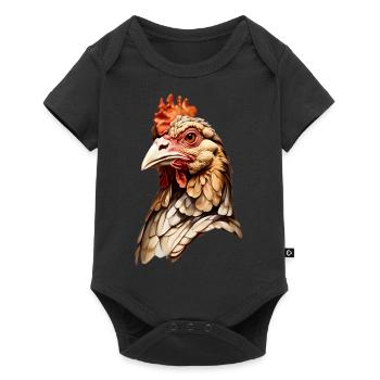 Tête de poulet réaliste - Graphique d’animal de la ferme - Body à manches courtes Premium Bébé - noir - Devant
