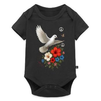 Weiße Taube - Baby Premium Kurzarmbody - Schwarz - Vorne
