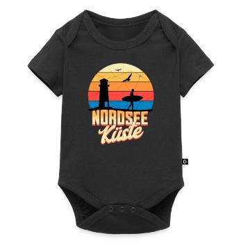 Nordsee Küste – Wellen, Wind und Freiheit - Baby Premium Kurzarmbody - Schwarz - Vorne