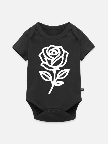 Rose Blume - Baby Premium Kurzarmbody - Schwarz