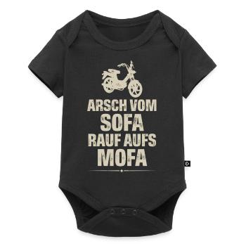Mofa Mofafahrer - Baby Premium Kurzarmbody - Schwarz - Vorne