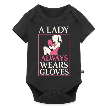 Eine Dame trägt immer Handschuhe - Baby Premium Kurzarmbody - Schwarz - Vorne