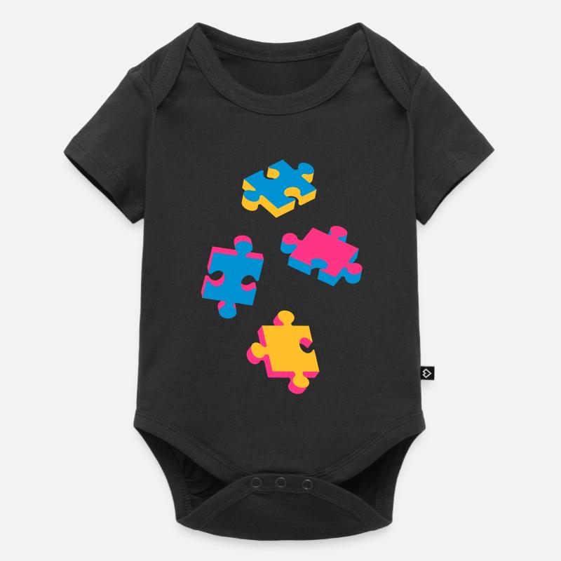 vier Puzzleteile - Baby Premium Kurzarmbody - Schwarz