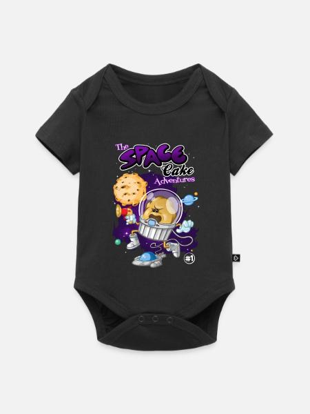 Space cake - Baby Premium Kurzarmbody - Schwarz