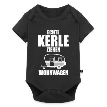 Camper und Camping Echte Kerle ziehen Wohnwagen - Baby Premium Kurzarmbody - Schwarz - Vorne