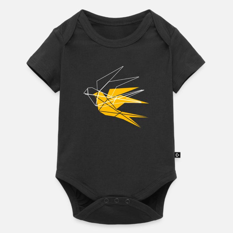 Oiseau géométrique - Oiseau libre - Body à manches courtes Premium Bébé - noir