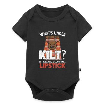 Bonne journée Quand le rouge à lèvres sous le kilt - Body à manches courtes Premium Bébé - noir - Devant