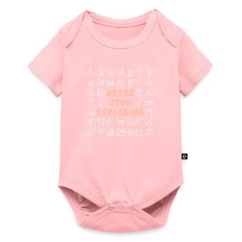 Never Stop Exploring - Baby Premium Kurzarmbody - Rosa - Vorne