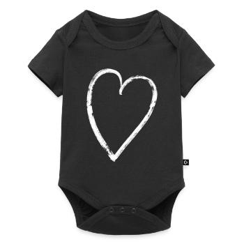 Coeur blanc - Body à manches courtes Premium Bébé - noir - Devant