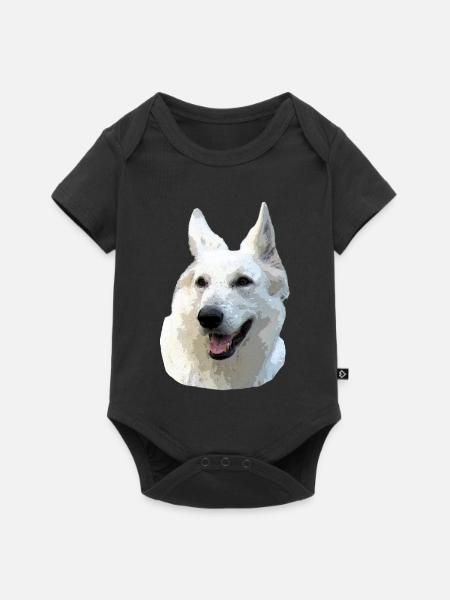 Weißer Schäferhund - Baby Premium Kurzarmbody - Schwarz