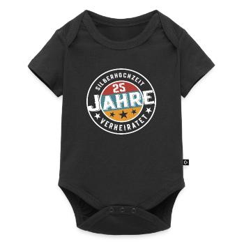 Silberhochzeit 25 Jahre Verheiratet Hochzeit - Baby Premium Kurzarmbody - Schwarz - Vorne
