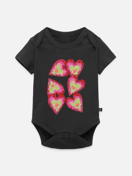 herzen kristalle - Baby Premium Kurzarmbody - Schwarz