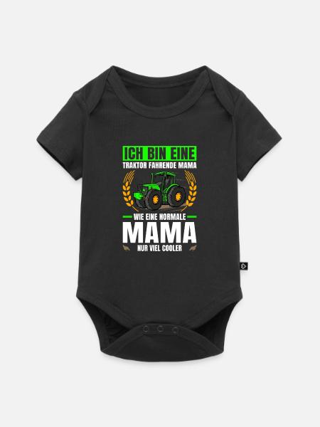 Ich Bin Eine Traktor Fahrende Mama Traktor - Baby Premium Kurzarmbody - Schwarz