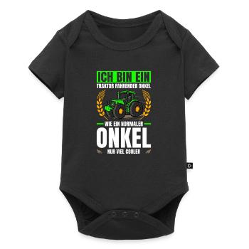 Ich Bin Ein Traktor Fahrender Onkel Traktor - Baby Premium Kurzarmbody - Schwarz - Vorne