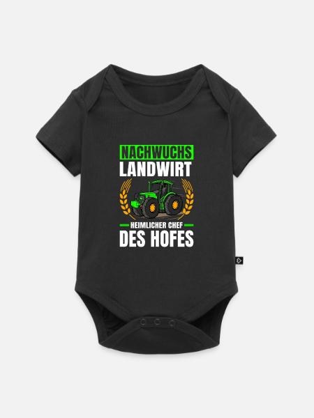 Nachwuchs Landwirt Heimlicher Chef Traktor - Baby Premium Kurzarmbody - Schwarz