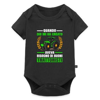 Agricoltura Buoni Trattoristi Trattore - Baby Premium Kurzarmbody - Schwarz - Vorne