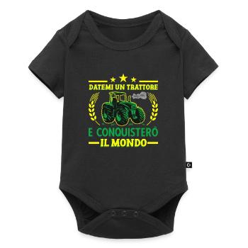 Datemi Un Trattore Conquistero Il Mondo Trattore - Baby Premium Kurzarmbody - Schwarz - Vorne