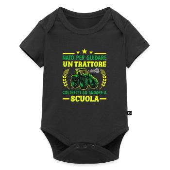 Agricoltura Nato Per Guidare Trattori Trattore - Baby Premium Kurzarmbody - Schwarz - Vorne