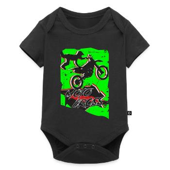 Cascade de motocross - Body à manches courtes Premium Bébé - noir - Devant