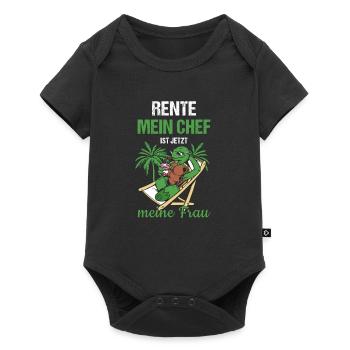 Rente Mein Chef Ist Jetzt Meine Frau Rente - Baby Premium Kurzarmbody - Schwarz - Vorne