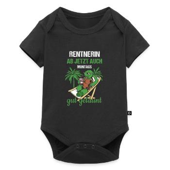 Rentnerin Ab Jetzt Auch Montags Gut Gelaunt Rente - Baby Premium Kurzarmbody - Schwarz - Vorne