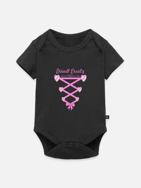 Volksfest Dirndl Ersatz - Baby Premium Kurzarmbody - Schwarz