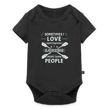 Parfois, Lov Whitewater kayak plus que les gens - Body à manches courtes Premium Bébé - noir - Devant