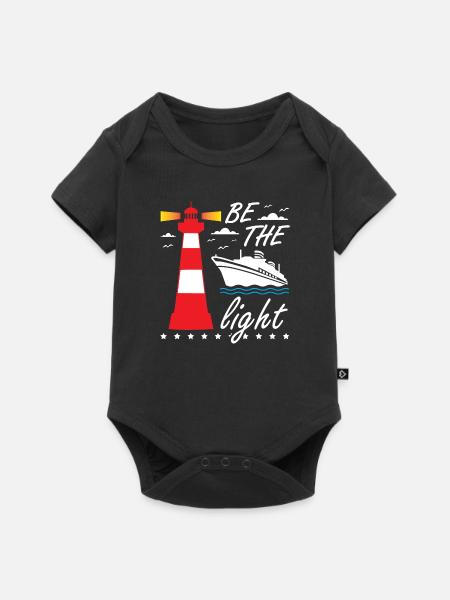 Be The Light Lighthouse - Baby Premium Kurzarmbody - Schwarz