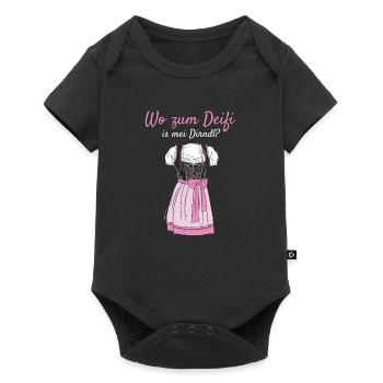 Volksfest Wo Zum Deifi Is Mei Dirndl Dirndl Ersatz - Body à manches courtes Premium Bébé - noir - Devant