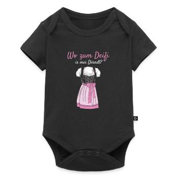 Volksfest Wo Zum Deifi Is Mei Dirndl Dirndl Ersatz - Body à manches courtes Premium Bébé - noir - Devant