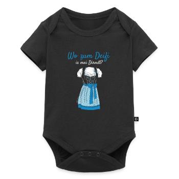 Volksfest Wo Zum Deifi Is Mei Dirndl Dirndl Ersatz - Body à manches courtes Premium Bébé - noir - Devant