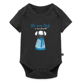 Volksfest Wo Zum Deifi Is Mei Dirndl Dirndl Ersatz - Body à manches courtes Premium Bébé - noir - Devant