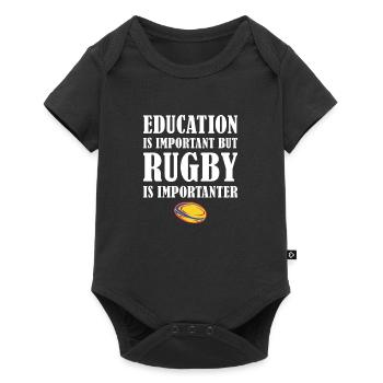 Mais le rugby est plus important Roumanie Rugby - Body à manches courtes Premium Bébé - noir - Devant