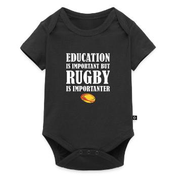 Mais le rugby est plus important Allemagne Rugby - Body à manches courtes Premium Bébé - noir - Devant