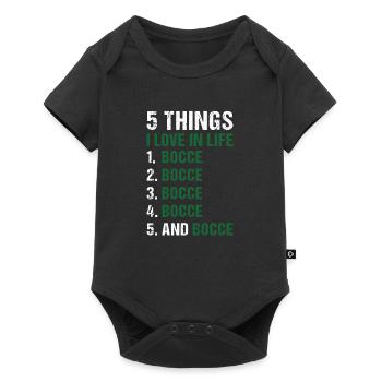 Sport 5 choses que j’aime dans la vie Bocce - Body à manches courtes Premium Bébé - noir - Devant