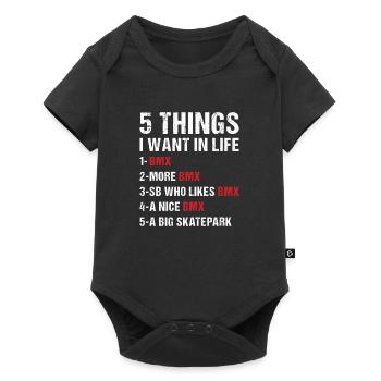 Sport 5 Things I Want In Life BMX - Baby Premium short-sleeve bodysuit - black - Front
