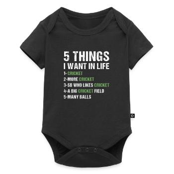 Sport 5 Things I Want In Life Cricket - Baby Premium short-sleeve bodysuit - black - Front