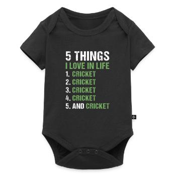 Sport 5 Things I Love In Life Cricket - Baby Premium short-sleeve bodysuit - black - Front