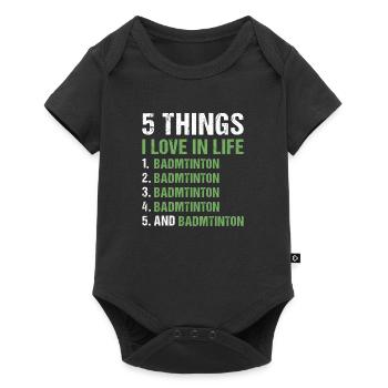 Sport 5 Things I Love In Life Badminton - Baby Premium short-sleeve bodysuit - black - Front